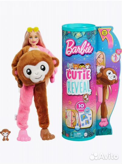 Кукла Barbie Cutie reveal, Барби обезьяна