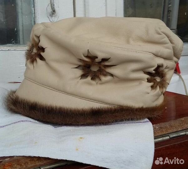 Шапка кожаная,новая