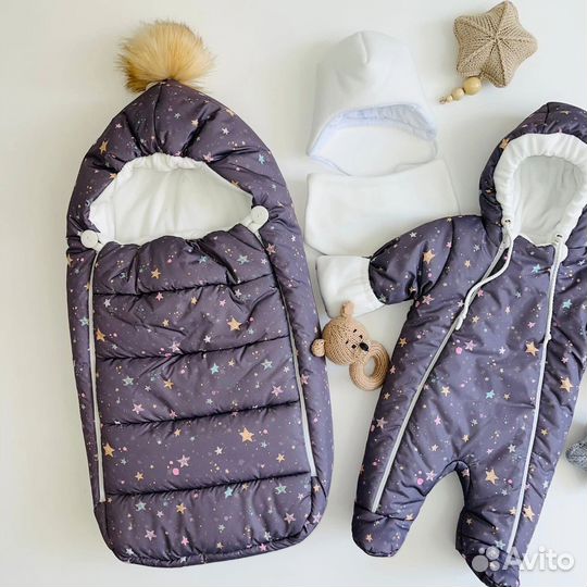 Зимний комплект на выписку для новорожденных