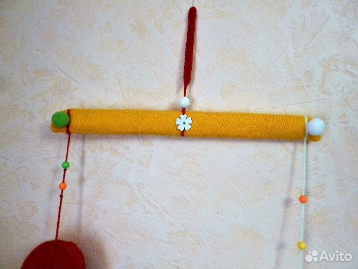 Детский интерьерный весёлый мобиль на кроватку