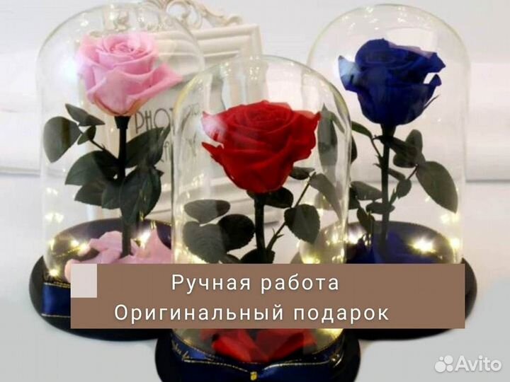Вечная роза в колбе