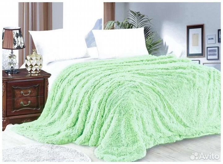 Плед пушистый травка