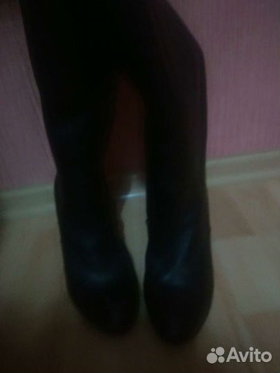 Сапоги осенние кожа нат