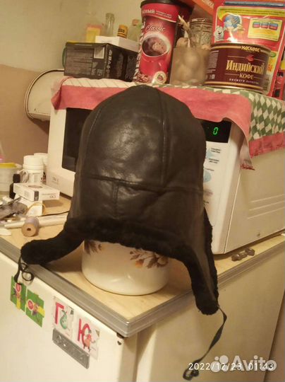 Шапка ушанка кожаная на мальчика