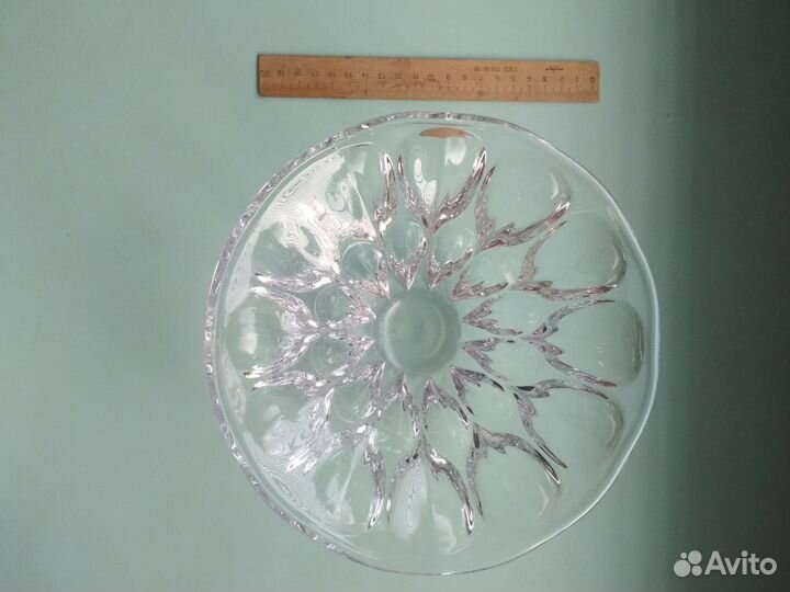 Ваза для фруктов Глазки хрусталь СССР