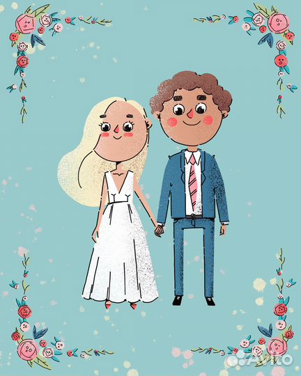 Портрет по фото на заказ / Семейный портрет / Шарж