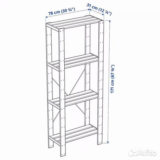 Стеллаж икея деревянный