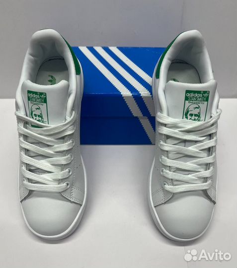 Кроссовки Adidas Stan Smith White/Green зеленые