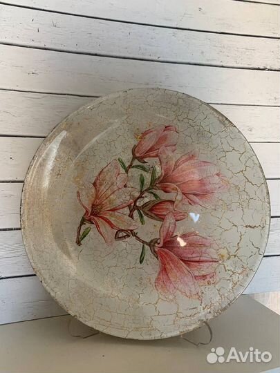 Тарелка для интерьера, декор ручной работы