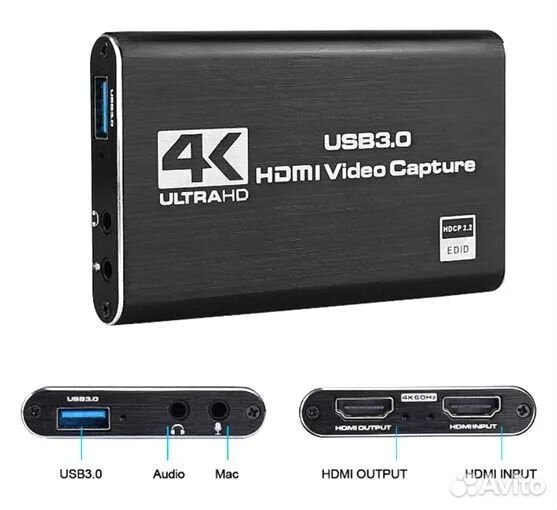 Карта видеозахвата 4K USB 3.0, совместимая с hdmi