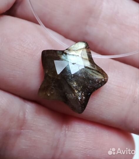 Лабрадорит звёздочка кулон на леске