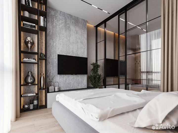 Стеклянные перегородки для спальни