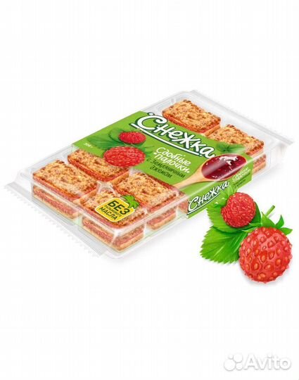 Опт - Сдобные палочки Снежка с Земляничным джемом