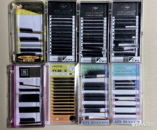 Ресницы для наращивания пучки и миксы
