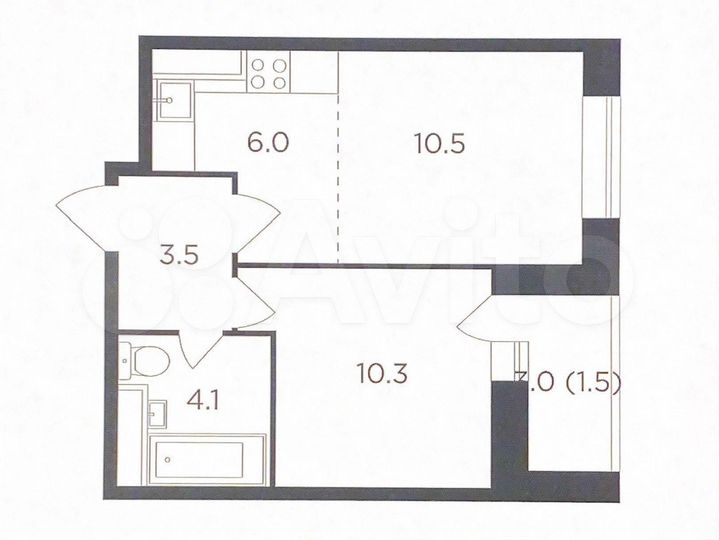 2-к. квартира, 35,9 м², 6/14 эт.