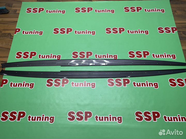 Лезвия на пороги для BMW F30 под карбон