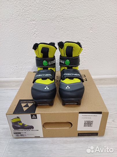 Ботинки лыжные fischer snowstar yellow 26 размер