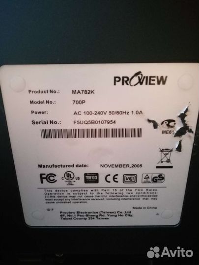Монитор proview 700p неисправный