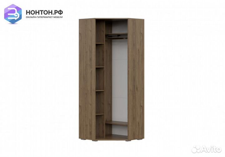 Шкаф угловой Гарвард гикори темный / белый