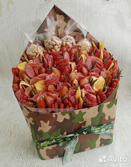 Съедобные мясные мужские букеты