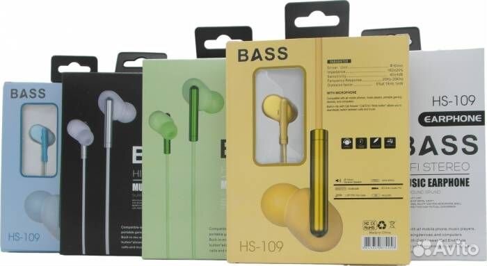 Наушники HS-109 с микрофоном, Белые