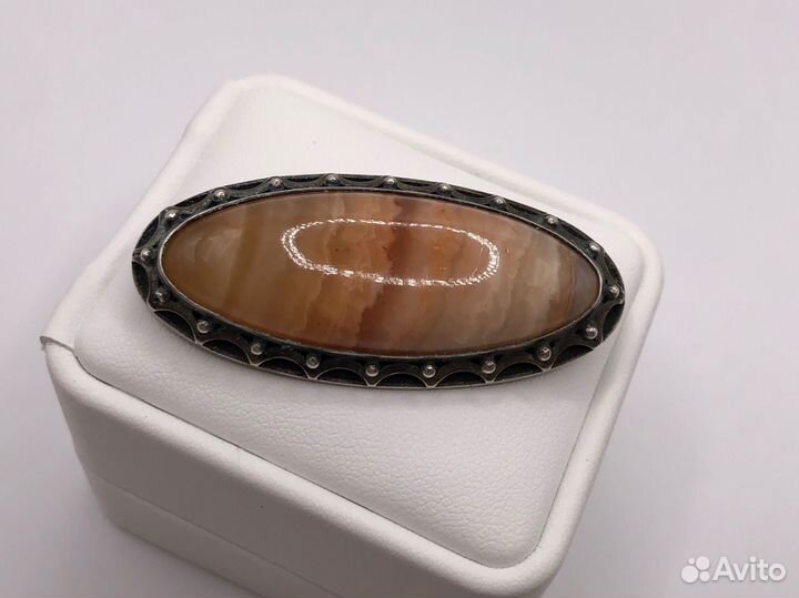 Серебряная брошь СССР