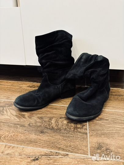 Полусапоги замшевые Ralf Ringer, черные, 39 размер