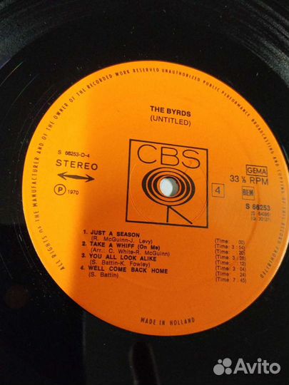 The Byrds (Untitled) LP 1970 винил фирменный