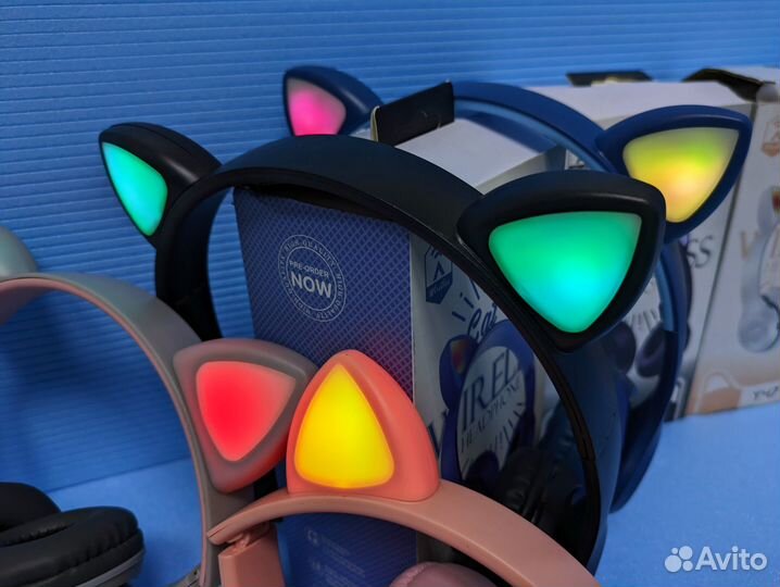 Наушники ушки Wireless беспроводные детские rgb