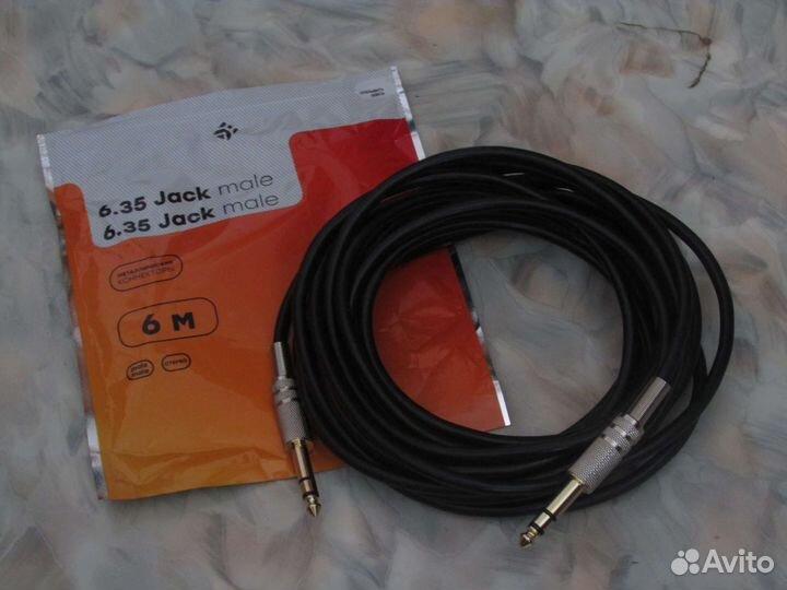 Кабель 6m dexp jack 6.35male-jack 6.35male stereo