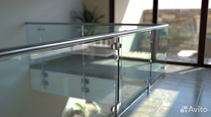 Стеклянные перила для лестниц