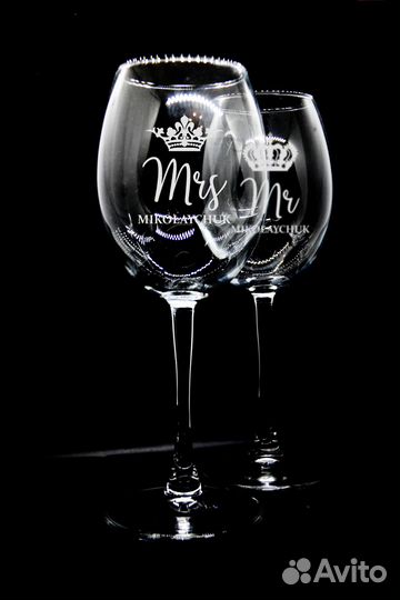 Индивидуальный бокал с надписью (гравировка)