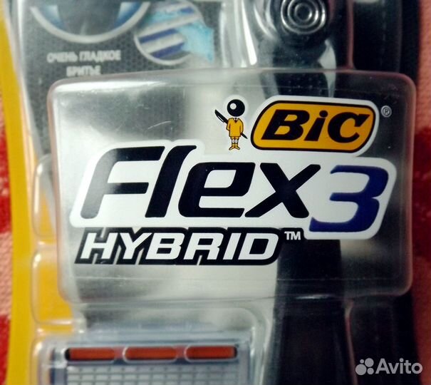 Станок Bic Flex 3 Hybrid, кассеты Gillette Mach 3