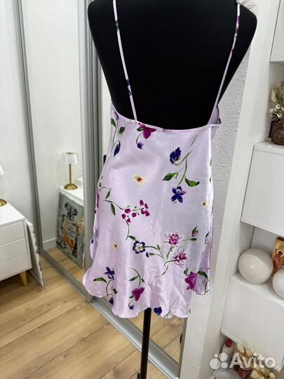 Шелковая ночная сорочка женская 44