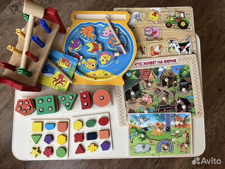 Деревянные развивающие игрушки пакетом