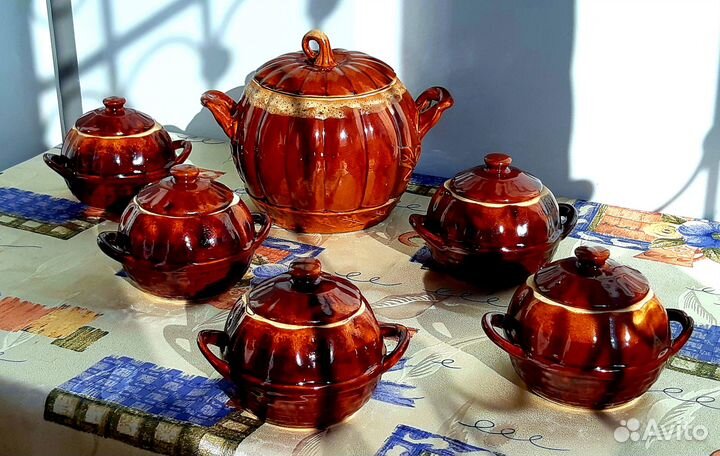 Керамические горшочки в наборе
