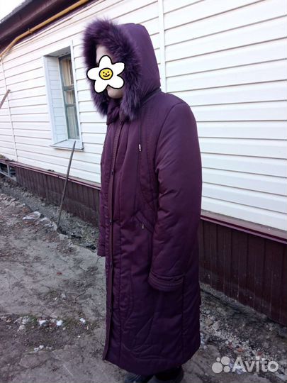 Пуховик женский длинный 50-52