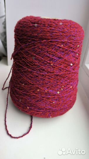 Пряжа для вязания кашемир с шелком и пайетками