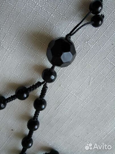 Винтаж. чёрный агат