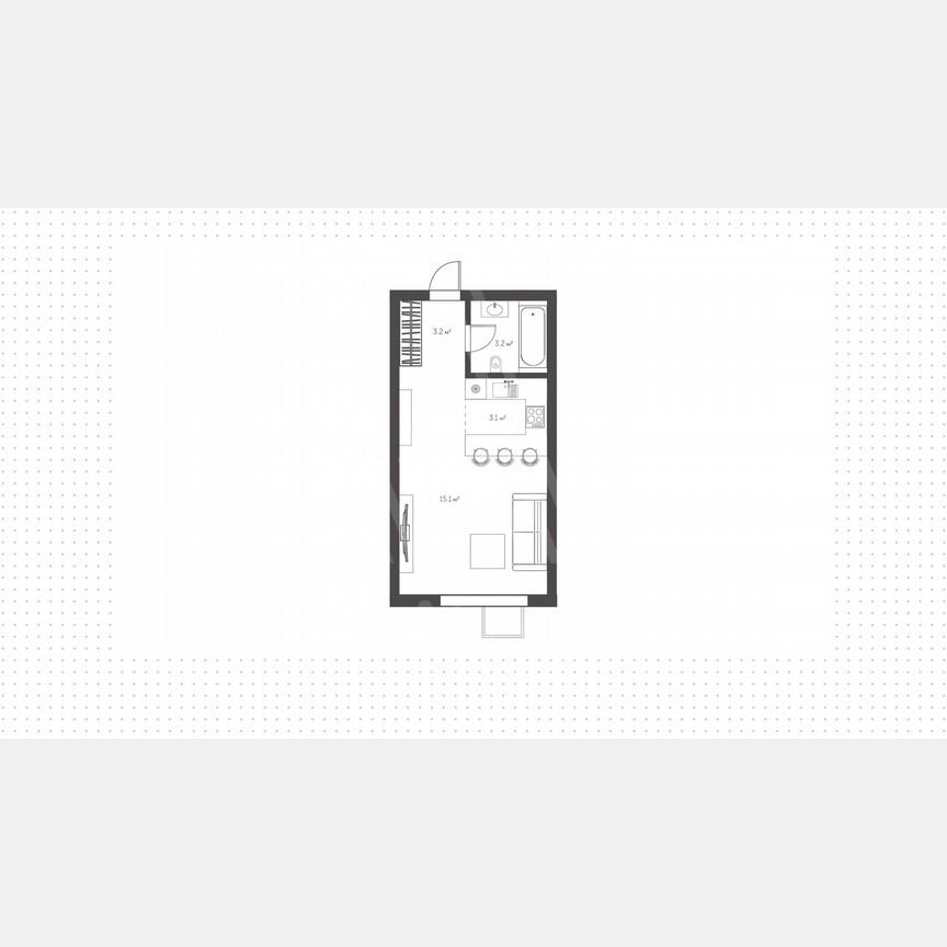 Апартаменты-студия, 24,6 м², 9/23 эт.