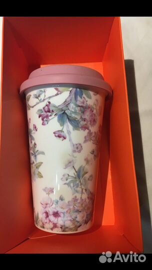 Кружка новая под кофе многоразовая с крышкой