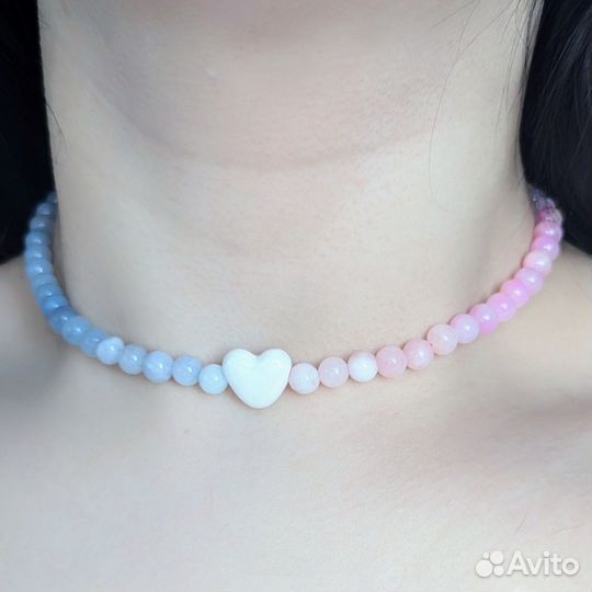 Колье чокер из натуральных камней