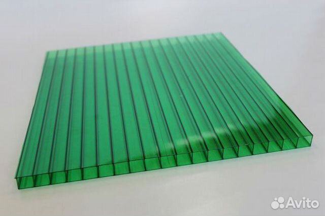 Сотовый поликарбонат 6 мм зелёный