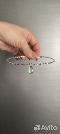 Чокер колье с зелено-голубой каплей omj