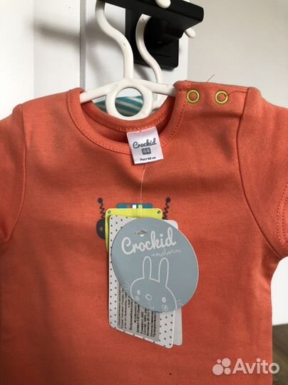 Боди 2 шт. 68 + комбинезон Crockid новые 62