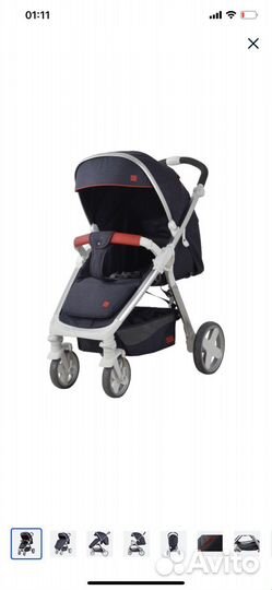 Коляска infiniti teddy склодная джинс синяя