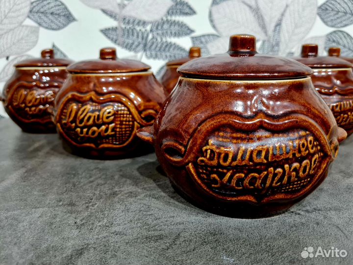 Керамические горшки для запекания 6 штук