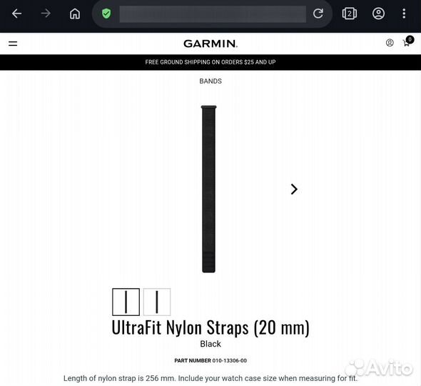 Нейлон Garmin Ultrafit 20 22 26mm разные цвета