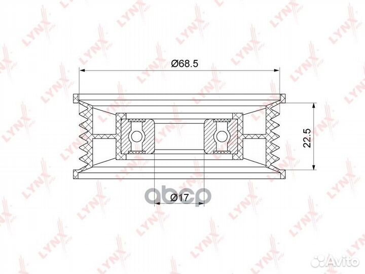 Ролик обводной приводного ремня PB7219 lynxauto