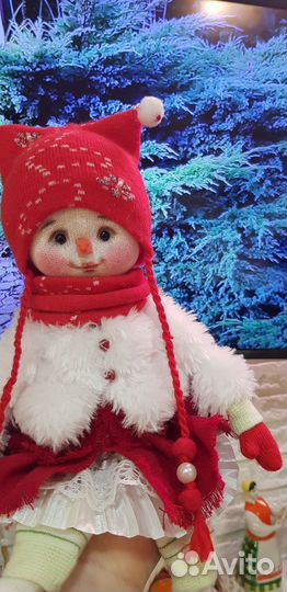 Снеговик, кукла ручной работы